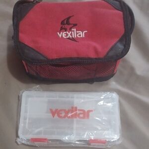 Vexilar Red and Black Carrying Soft Side Tackle Box Case with Clear Organizer
